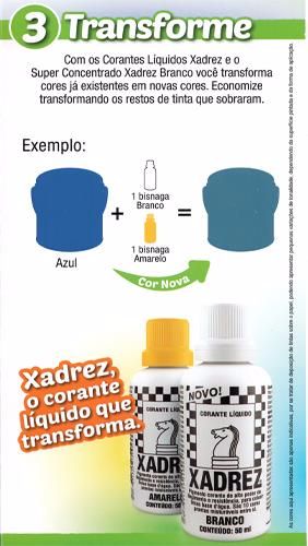 Caixa Com 12 Corante Líquido Xadrez 50ml Bisnaga Preto - Casa e